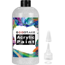 Silver Acrylic Paint, Titanium White Paint (200ml / 7oz) Bottle, Art Craft Paints for Canvas Painting, Rock, Stone, Wood, Fabric, Art Supplies (Silver, 7 Fl Oz)