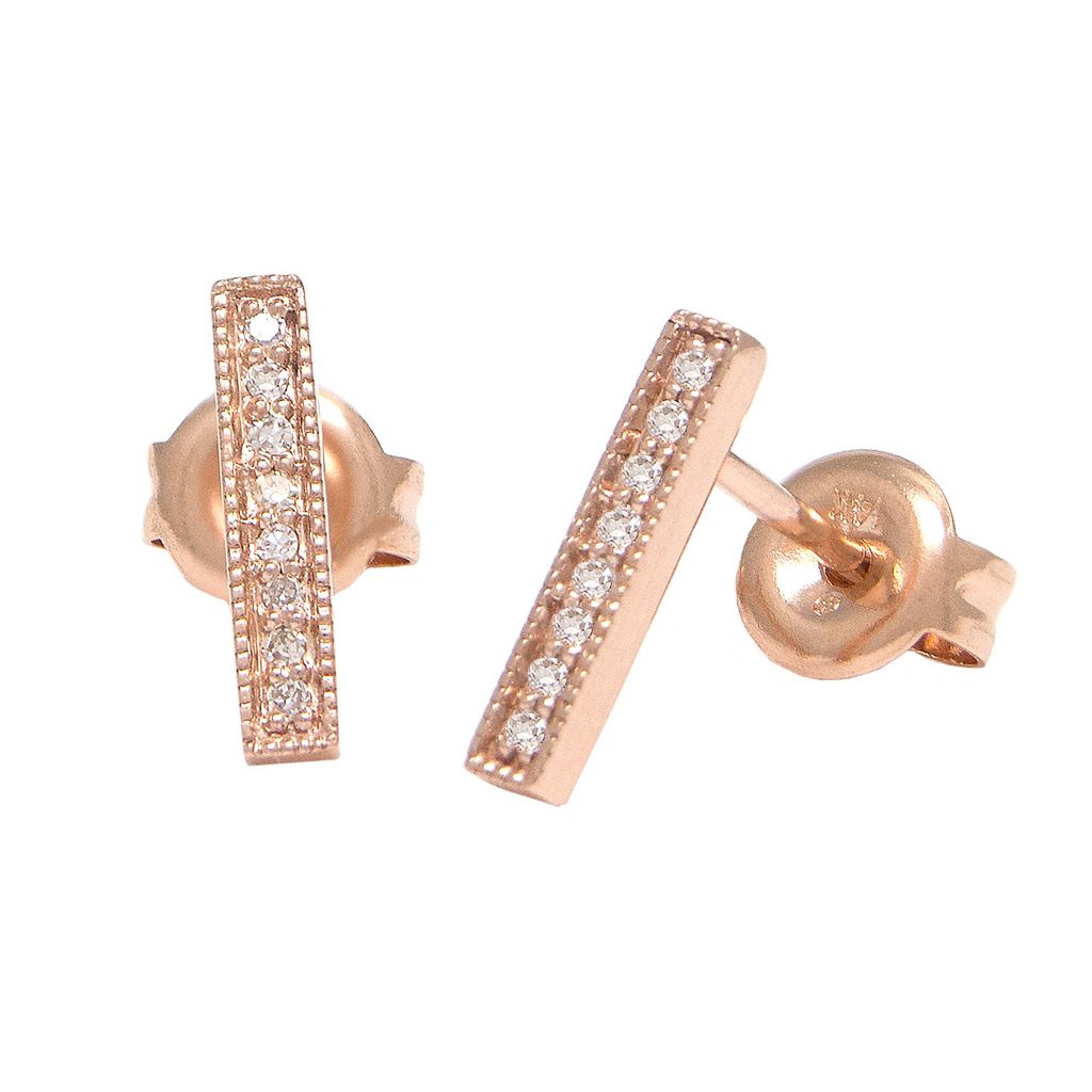 14k rose gold diamond earrings