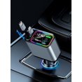 thumbnail image 1 of Cargador de coche EFFIFLOW 107W retráctil USB-C y Lightning, 1 of 6
