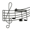 thumbnail image 5 of DecMode Traditional Black Metal Wall Décor, 49"W x 21"H Features Music Staff with G Clef and Musical Notes Design, 5 of 14