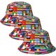 thumbnail image 1 of Sombreros de pescador VentDepot FligsHatWhite 3 Piezas Unitalla Estampado de Banderas Hilo y Poliéster Unisex, 1 of 1