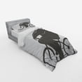 thumbnail image 3 of Ambesonne Modern Bedding Set 4 Pcs, Bike Humor Hipster Bear, Queen, Grey, 3 of 3