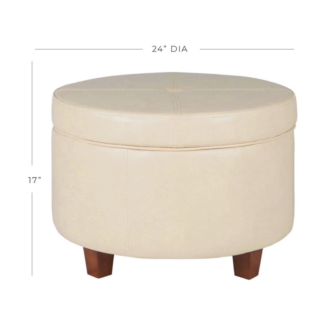 HomePop Large Leatherette Storage Ottoman, Multiple Colors