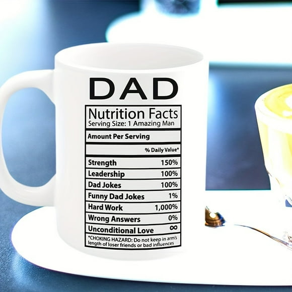 1 Pce, Tasse Faits Nutritifs pour Papa, Tasse d'Anniversaire, Valeur Nutritionnelle pour Papa, Meilleur Cadeau d'Anniversaire, Tasse Drôle pour Papa, Tasse Cadeau pour Papa, Cadeau Unique pour Papa