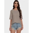 thumbnail image 2 of Women's Oversized T Shirts Tees Half Sleeve Crew Neck, 2 of 4