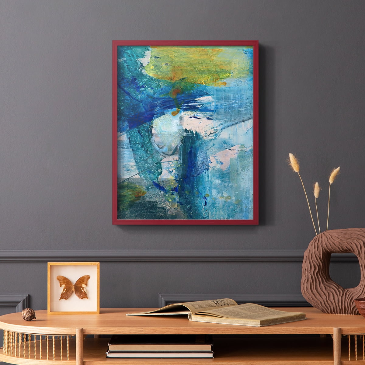 Spring Winds III in Red Solid Wood 8 x 10 Framed Print