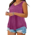 thumbnail image 5 of Posijego Plus Size Tank Tops for Women V Neck Undershirts Loose Causal Summer Sleeveless Basic Tees Tunic Tops for Women, 5 of 8