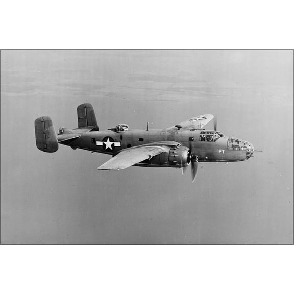 24"x36" Gallery Poster, Navy North American PBJ-1D Mitchell b-25 bomber 1944