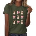 thumbnail image 1 of Tops de Cuello Redondo para las Mujeres Impreso Manga Corta Suéter Camiseta de Imitación Rack, Top Casual de Moda para el Hogar Diario Y el Trabajo, 1 of 4