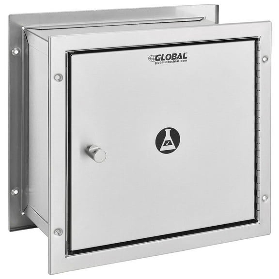Global Industrial Stainless Steel Specimen Pass-Thru Cabinet Recessed 13-1/4"" x