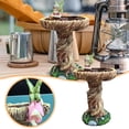 thumbnail image 2 of Decorative Standing Bird Feeder Outdoor Garden Birdbath Resin Fairy Garden Statue Ideal for Patio Yard Decoration Birdbath Enhancing Garden, 2 of 8