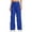 ZA Blue, variant on HCYSFG Girls Back To School Uniform Pants High Waisted Pleated Wide Leg Button Front Side Pockets Preppy Dress Slacks Classroom Bottoms