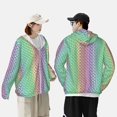 thumbnail image 3 of KLL Rainbow Peacock Feathers Print Men's Women’s UPF 50+ Sun Protection Outdoor Hoodie Jacket Long Sleeve Fishing Hiking Performance Shirt-XX-Large, 3 of 6