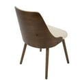 thumbnail image 4 of Contemporary Home Living 30.75” Walnut Brown and Cream Beige Anabelle Dining/Accent Chair, 4 of 5