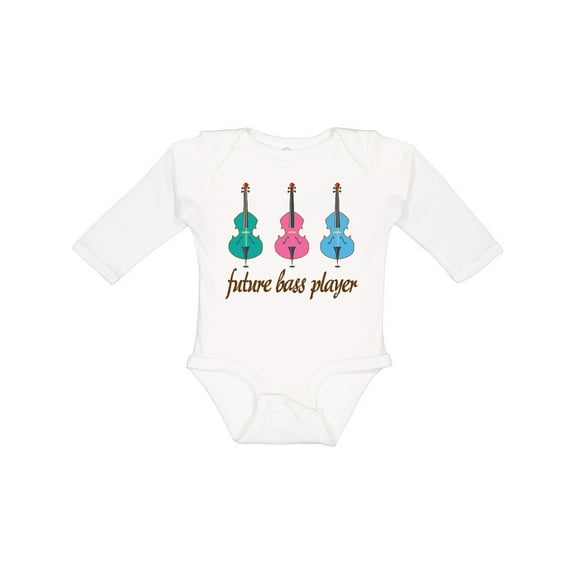 Inktastic Bass Player Kids Future Boys or Girls Long Sleeve Baby Bodysuit