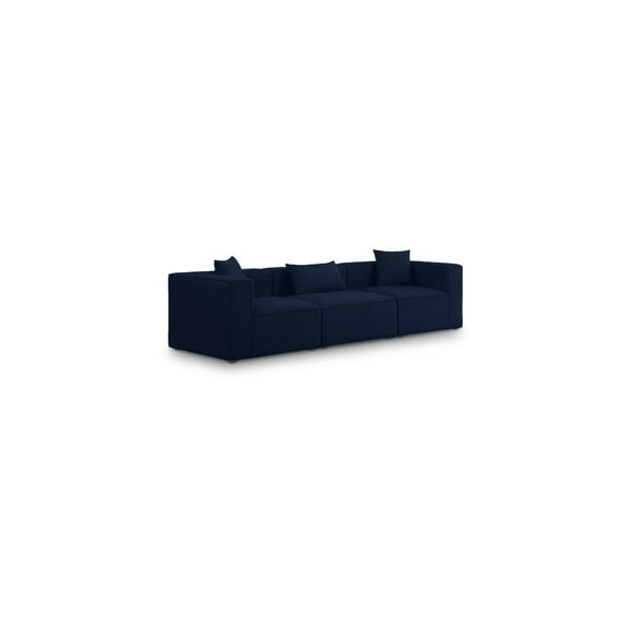 Meridian Furniture Cube Navy Durable Linen Modular Sofa