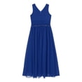 thumbnail image 6 of YiZYiF Girls' Beaded Chiffon Sleeveless Beaded Wedding Junior Bridesmaid Dance Prom Party Dress Blue 8, 6 of 7