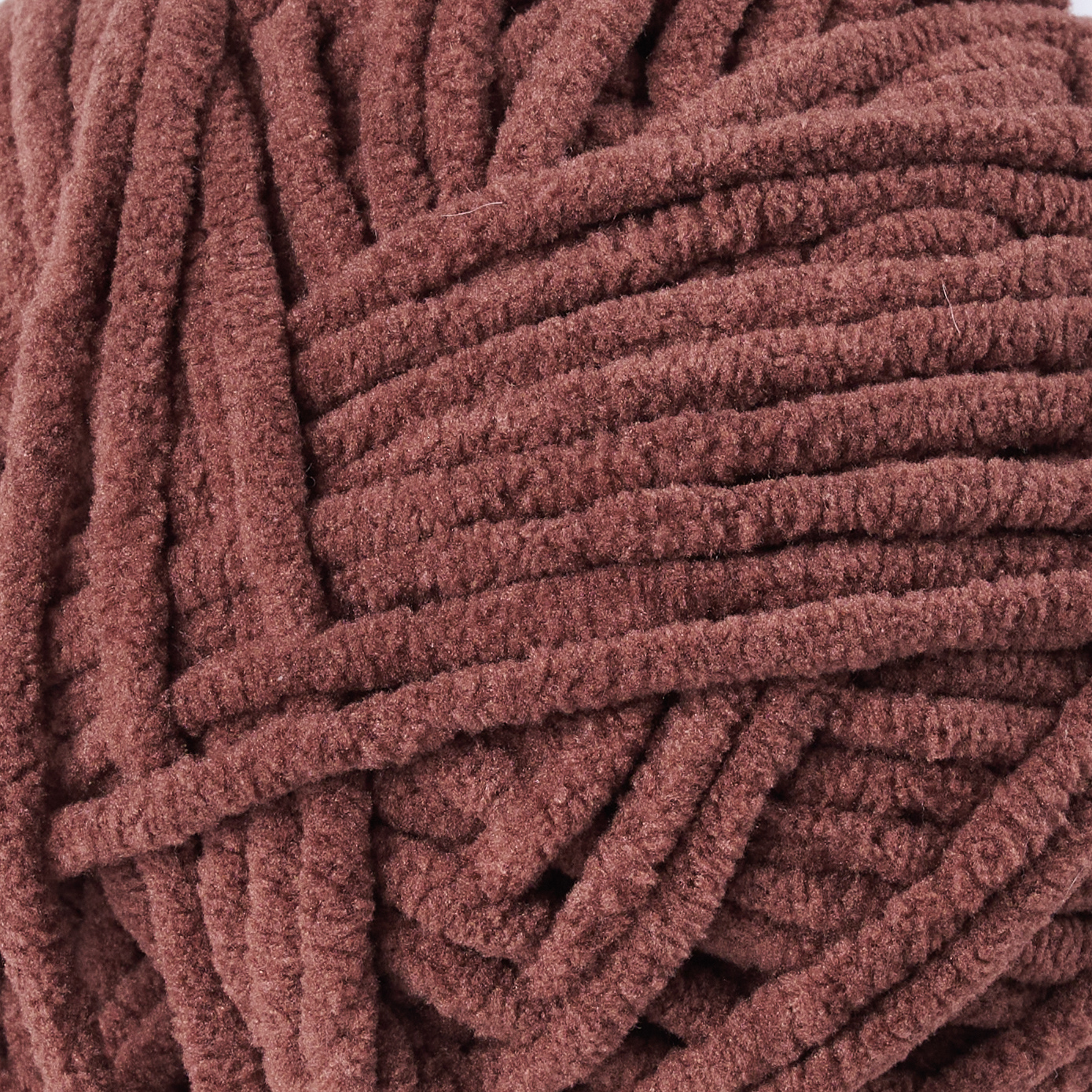 CBC Perfectly Posh Chenille Yarn for Knitting, Crocheting and Amigurumi - 2 Pack (7 oz / 200 g, 233 yards Each Skein), Chocolate Fudge, Gauge 5 Bulky