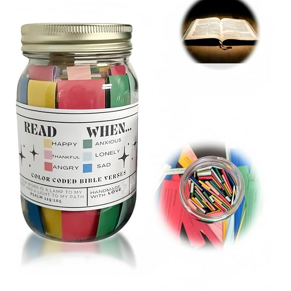 The Hope Jar Bible Verses Christian Bible Gifts - Read Me When Bible Verses Gift Prayer Jar Scripture Jar Bible Jar Bible Verses Blessings Jar for Notes Color Coded Bible Christian Easter Gifts