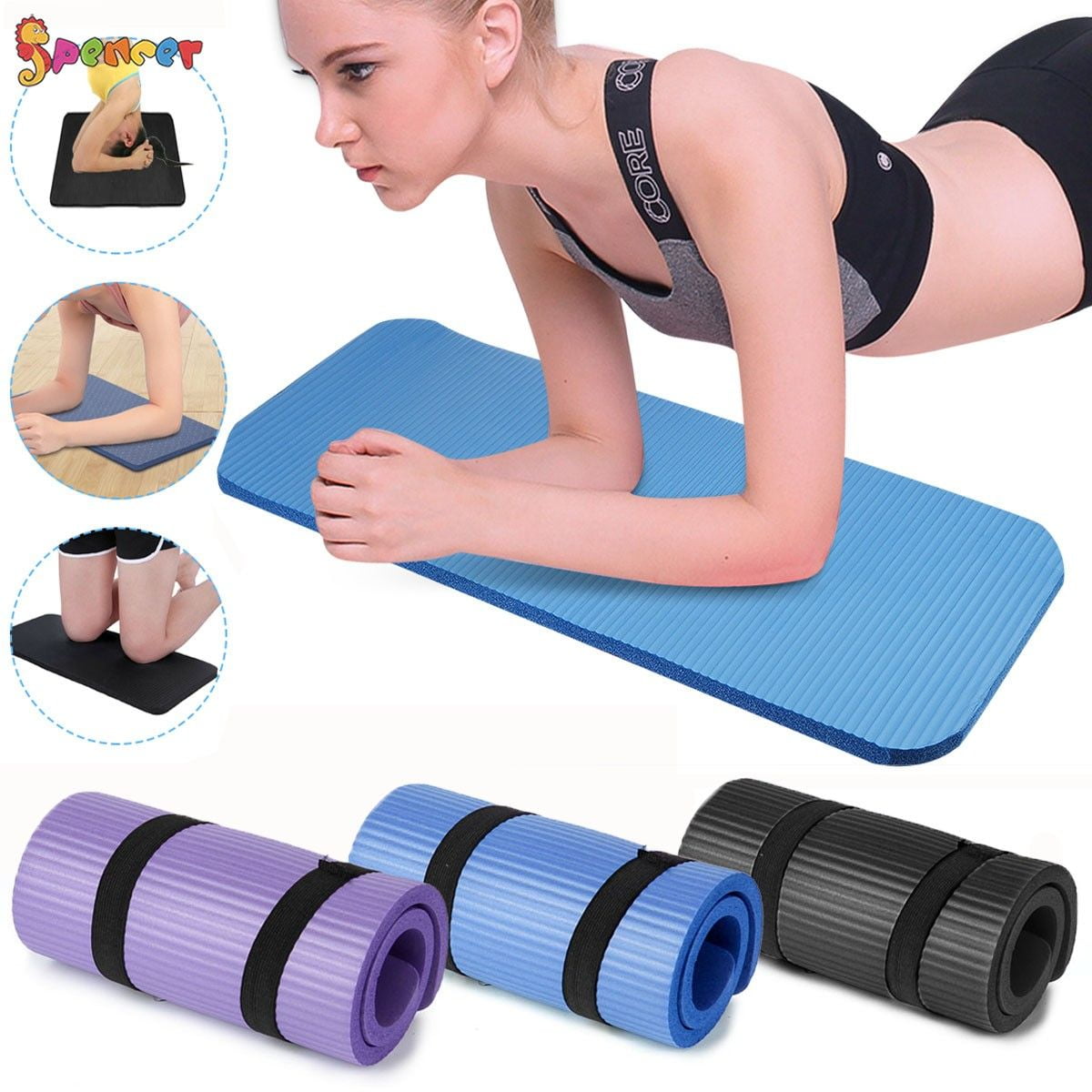 Spencer Non Slip Yoga Mat for Women & Men, Extra Thick Fitness Exercise ...