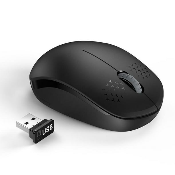 Wireless Mouse Nano USB Receiver - Seenda Noiseless 2.4G Wireless Mouse Portable Optical Mice for Notebook, PC, Laptop, Computer, Macbook - Black - Walmart.com