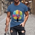 thumbnail image 1 of Qertyioot T-shirt à Manches Courtes Imprimé pour Hommes, Col Rond, Mode Décontractée, Manches Courtes, Économies d'Été, 1 of 5