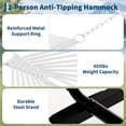thumbnail image 2 of 2 Person Outdoor Hammock with Stand, Heavy Duty Portable Double Hammock with Balance Rope, MAX 450 LBS Capacity for Patio, Backyard, Garden, Beach, 2 of 8