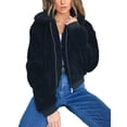 thumbnail image 4 of Womens Ladies Thick Warm Teddy Bear Pocket Fleece Jacket Coat Zip Up Outwear Overcoat Black, 4 of 4