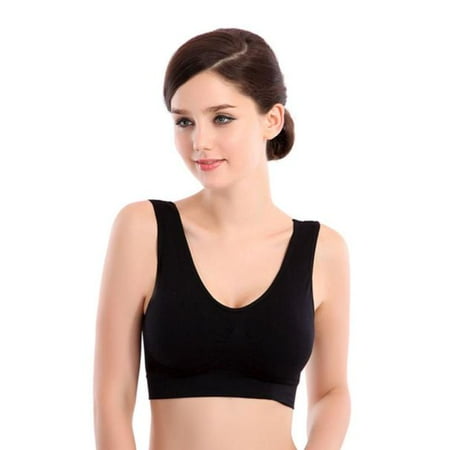 

Womens Thin No Mat Athletic Vest Fitness Sports Yoga Stretch Bra BK/XXXL Fragarn