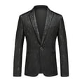 thumbnail image 1 of TIMIFIS Suits for Men Fashion Dancing Prom Performance Blazer Hot Gold Glossy Button Suit Jacket with Pocket, 1 of 3