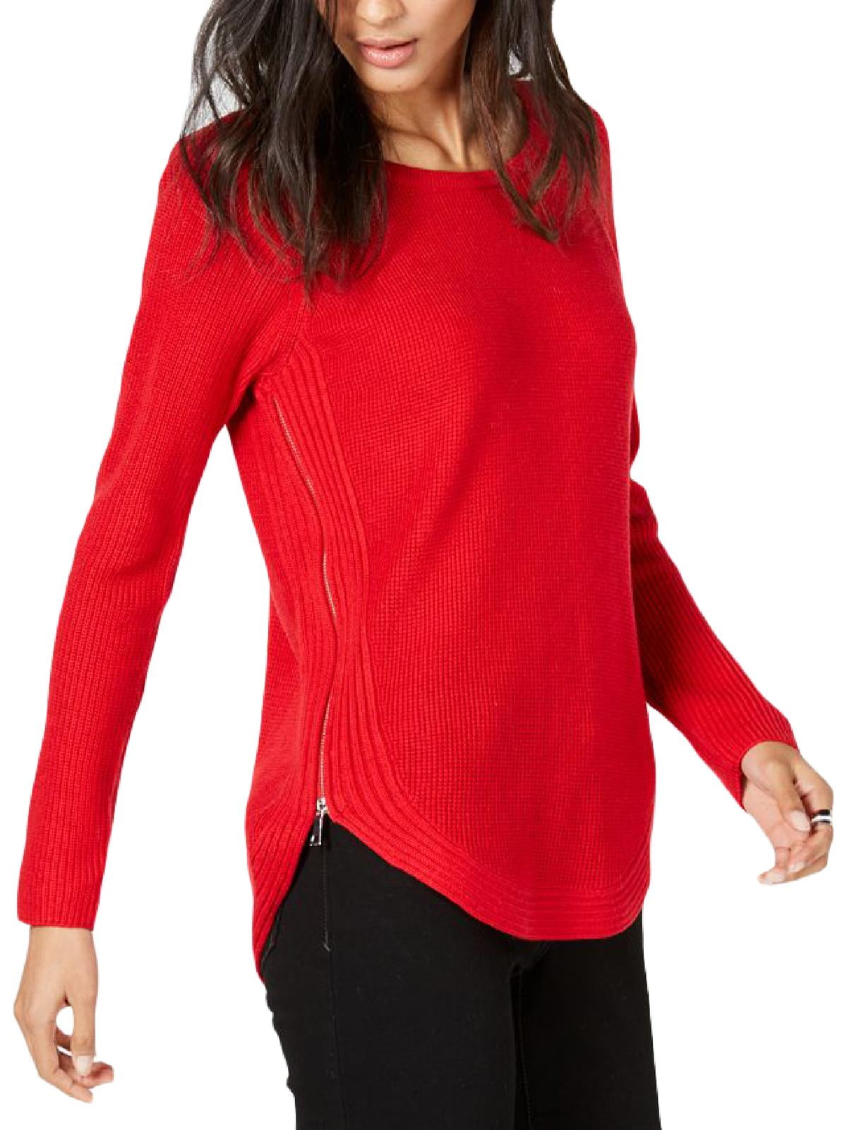 INC Womens Petites Tunic Side Zip Sweater