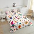 thumbnail image 4 of Erosebridal Cute Rabbit Bedding Set,Cartoon Bunny Floral Comforter Set Teens,Funky Wildflower Duvet Insert,Woodland Animals Reversible Kawaii Quilt Set Room Decor,2 Pcs, 4 of 7
