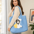 thumbnail image 3 of Pet Carrier Canvas Shoulder Tote Bag Portable Dog Bag Carrier for Small Dogs & Cats 3D Plush Character Design Lightweight Handheld Purse for Walking Shopping Travel Outdoor Trips,A, 3 of 5