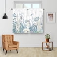 thumbnail image 4 of Nautical Ocean Kitchen Curtains, Sea Coastal Turtle Coral Seashell Starfish Short Small Cafe Window Curtain Over Sink Bathroom Dining Room Decor Rod Pocket Window Drapes 2 Panels 36"x28", 4 of 6