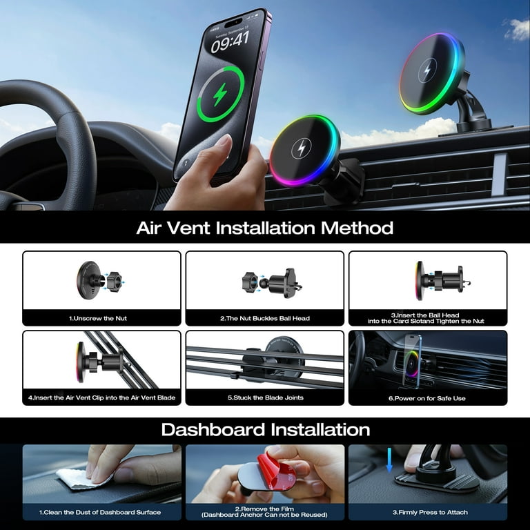 Magsafe Charger Baseus Smart Wireless Charger Car Mount Baseus C02