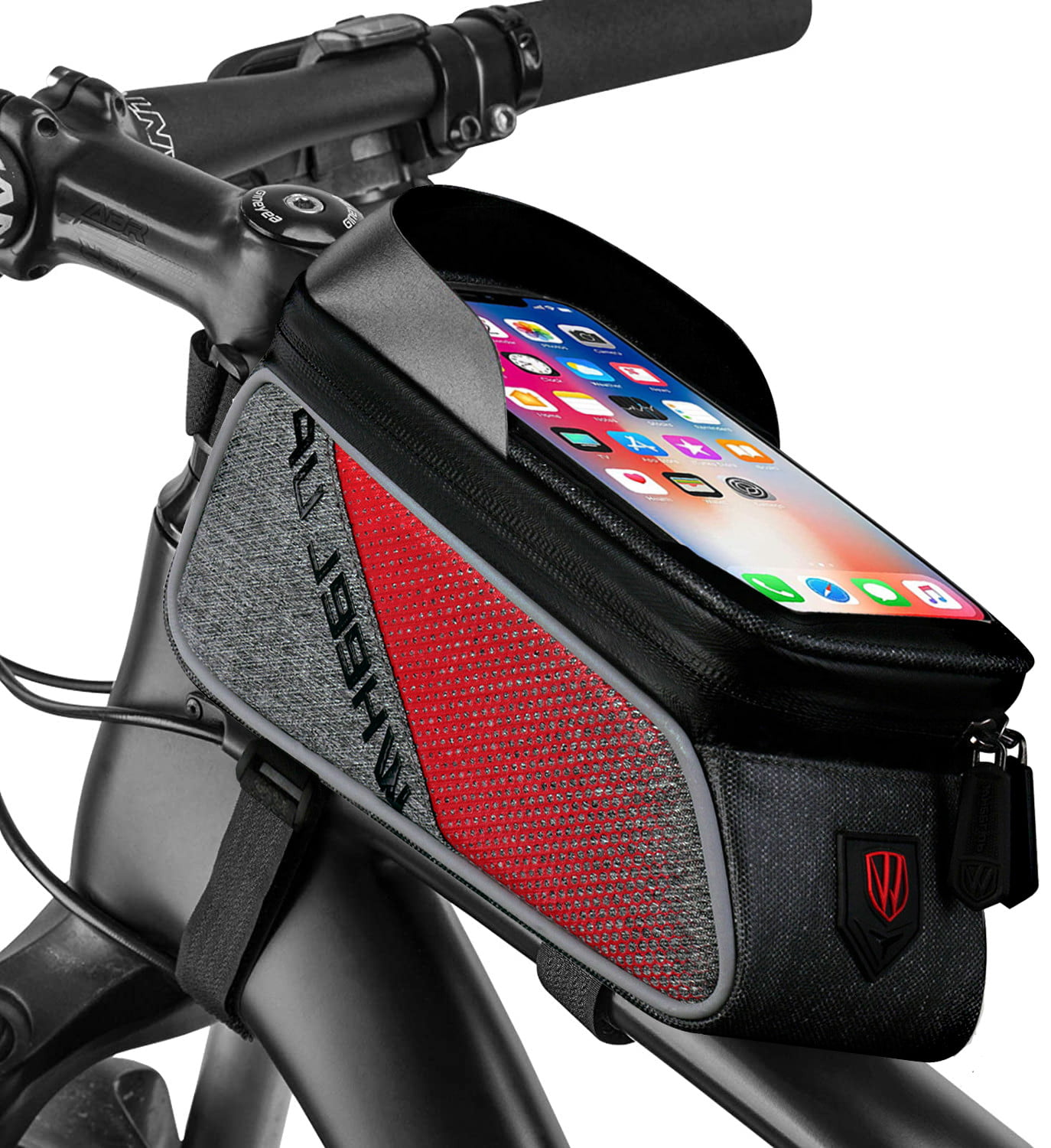 S8 Plus 6S 7 Plus Cupgo Bicycle Frame Bag Waterproof Mobile Phone Holder Bike Mount Top Tube Bag Suitable for iPhone X /8 Plus S8/S7 Edge Under 6.5 Inch Bicycle Bag Galaxy S9 Plus