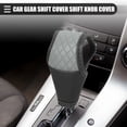 thumbnail image 2 of Unique Bargains Universal Car Gear Shift Cover Shift Knob Cover Automatic Shift Gear Cover Faux Leather Black Gray, 2 of 6