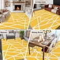 thumbnail image 5 of Yellow Geometric Area Rugs 5'x8', Washable Small Throw Rugs for Classroom Bedroom, Abstract Stripes Modern Minimalist Indoor Outdoor Rug Non-Slip Low Pile Carpet Runner Reversible Floor Mats, 5 of 8