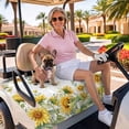 thumbnail image 3 of Golf Cart Seat Covers for 2 Seater,Sunflower Microfiber Cart Seat Towel Blanket,Summer Eucalyptus Botanical Spring Floral Absorbent Breathable Non Slip Bench Seats Protector for Golf Course 51"x31", 3 of 9