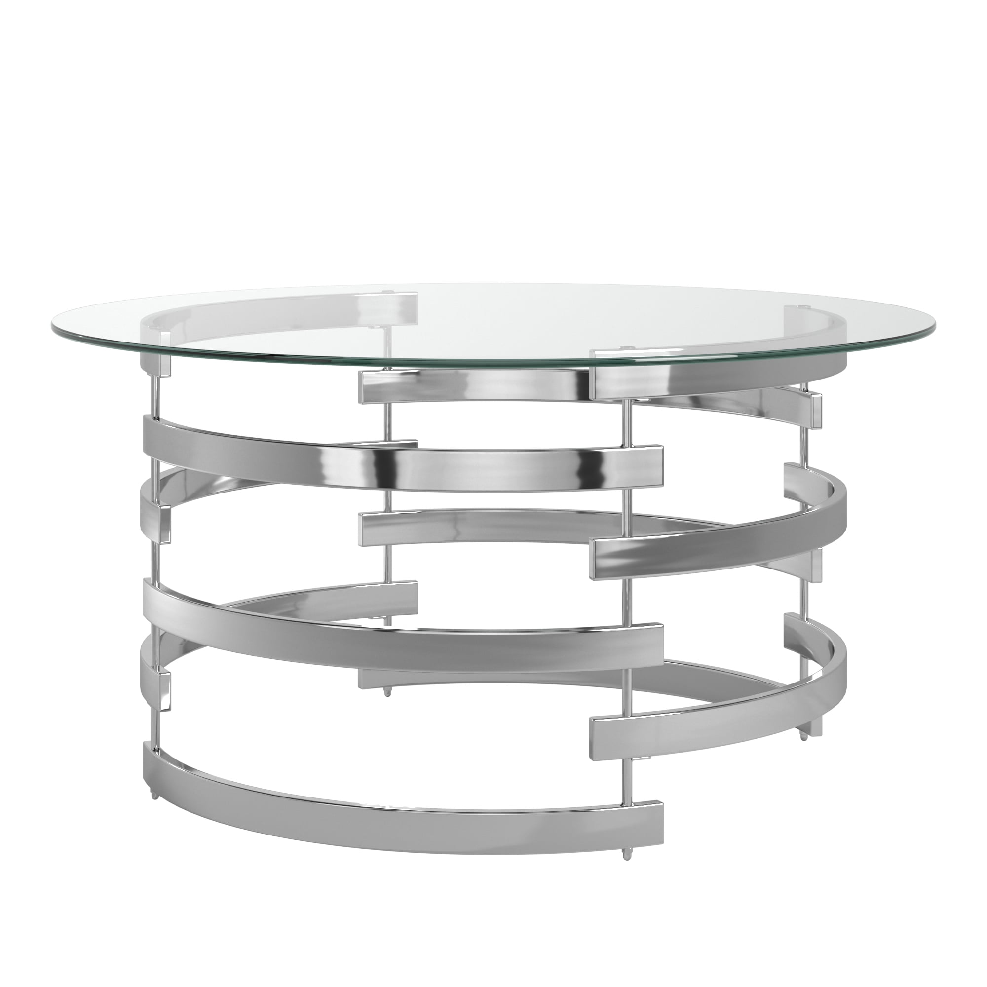 Weston Home Cleave Cocktail Table, Chrome