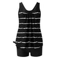 thumbnail image 5 of nerohusy Women's Striped Tankini,Tankini Bathing Suit for Womens Conservative Swimsuits Tankini with Boyshort Modest Two Piece Swimsuits Swimdress Black,XL, 5 of 6