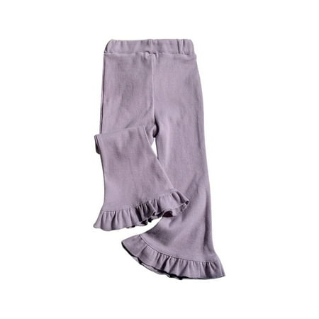 

2-10T Toddler Little/Big Girl Leggings Flare Pants Yoga Bootcut Pants Solid Bell Bottoms