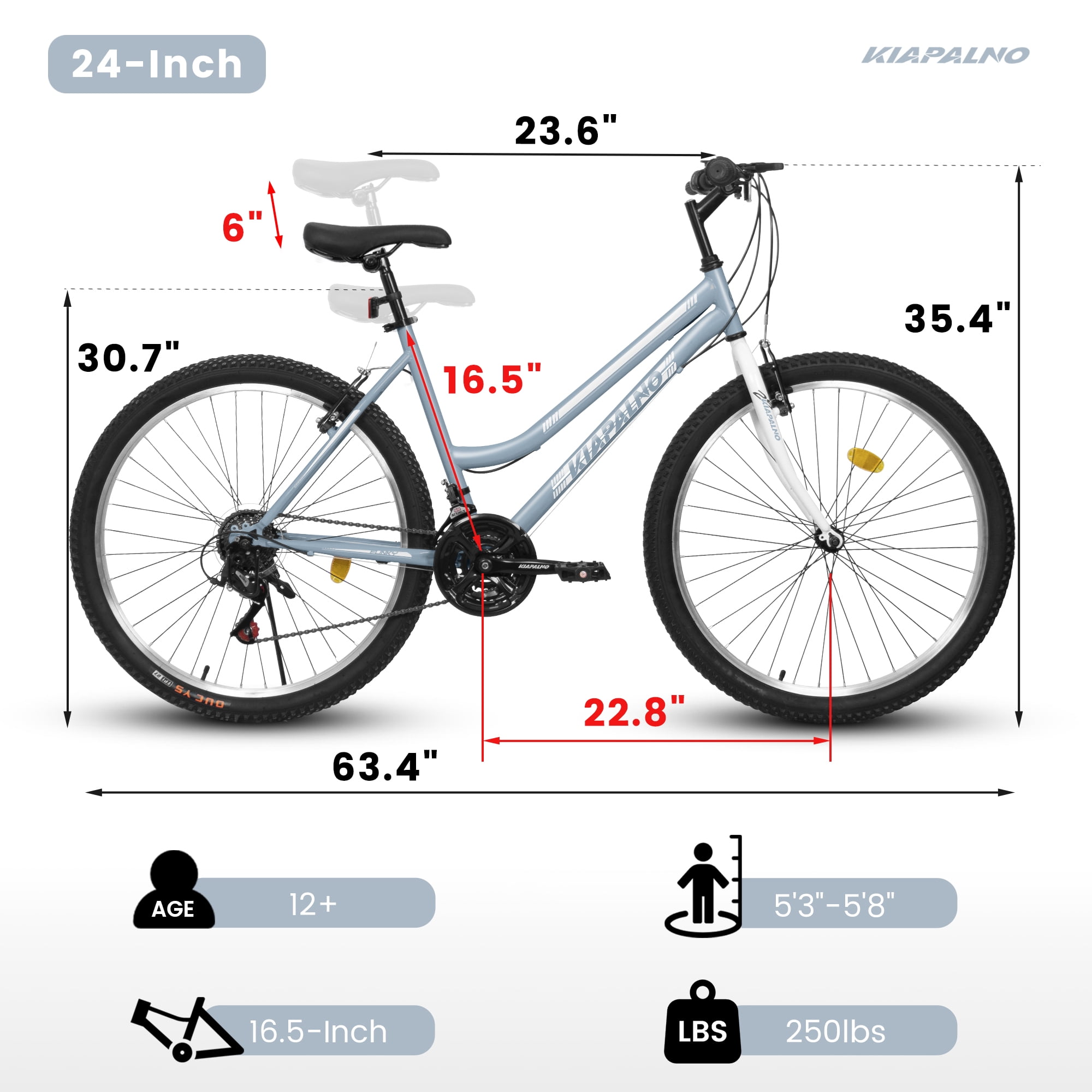 Ambifirner Classic Mountain Bike for Adult: 21 Speeds Aluminum Frame/High-Carbon Steel Frame, Front Suspension Sport Bike, Adult Teens Bicycle for City Commuters