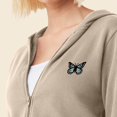 thumbnail image 5 of Dalix Butterfly Embroidered Fleece Cropped Zip Hoodie Cold Fall Winter Womens in Tan M Medium, 5 of 5