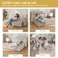 thumbnail image 4 of Gotland Double Folding Sofa Bed, Convertible Chair with Pillow with Back Support, Portable Fold Out Chair Bed Comfy Floor Sofa Lounge for Living Room Bedroom, Cream, 4 of 7