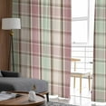 thumbnail image 4 of ERUNPONLY Buffalo Plaid Sheer Curtains 63 Inch Length 2 Panels Set, Farmhouse Red Green Beige Check Gingham Voile Window Treatment Curtains Sheers Drapes for Bedroom/Living Room/Kitchen 52x"63"x2, 4 of 7