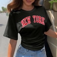thumbnail image 2 of New York Graphic Tees for Women 2026 Summer Casual Short Sleeve Crewneck T Shirts, 2 of 4