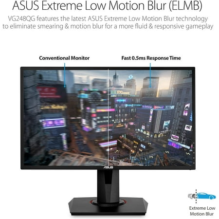 ASUS - VG248QG 24" Widescreen LCD ELMB Sync, Adaptive-Sync snd FreeSync Compatible FHD Gaming Monitor (DisplayPort, HDMI) - Black