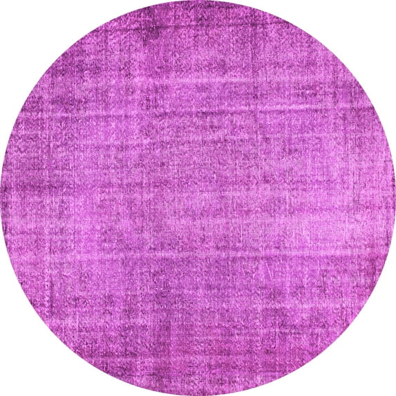 Ahgly Company Indoor Round Abstract Pink Contemporary Area Rugs, 6' Round