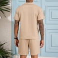 thumbnail image 5 of Fexilor Men's 2 Piece Casual Quarter Zip Polo Shirt Set Summer Vacation Beach Outfit,Sizes S-2XL, 5 of 8